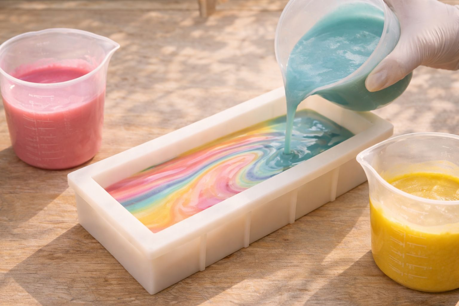 Zeep in mal gieten cold process zeep | Sprankel Zeep